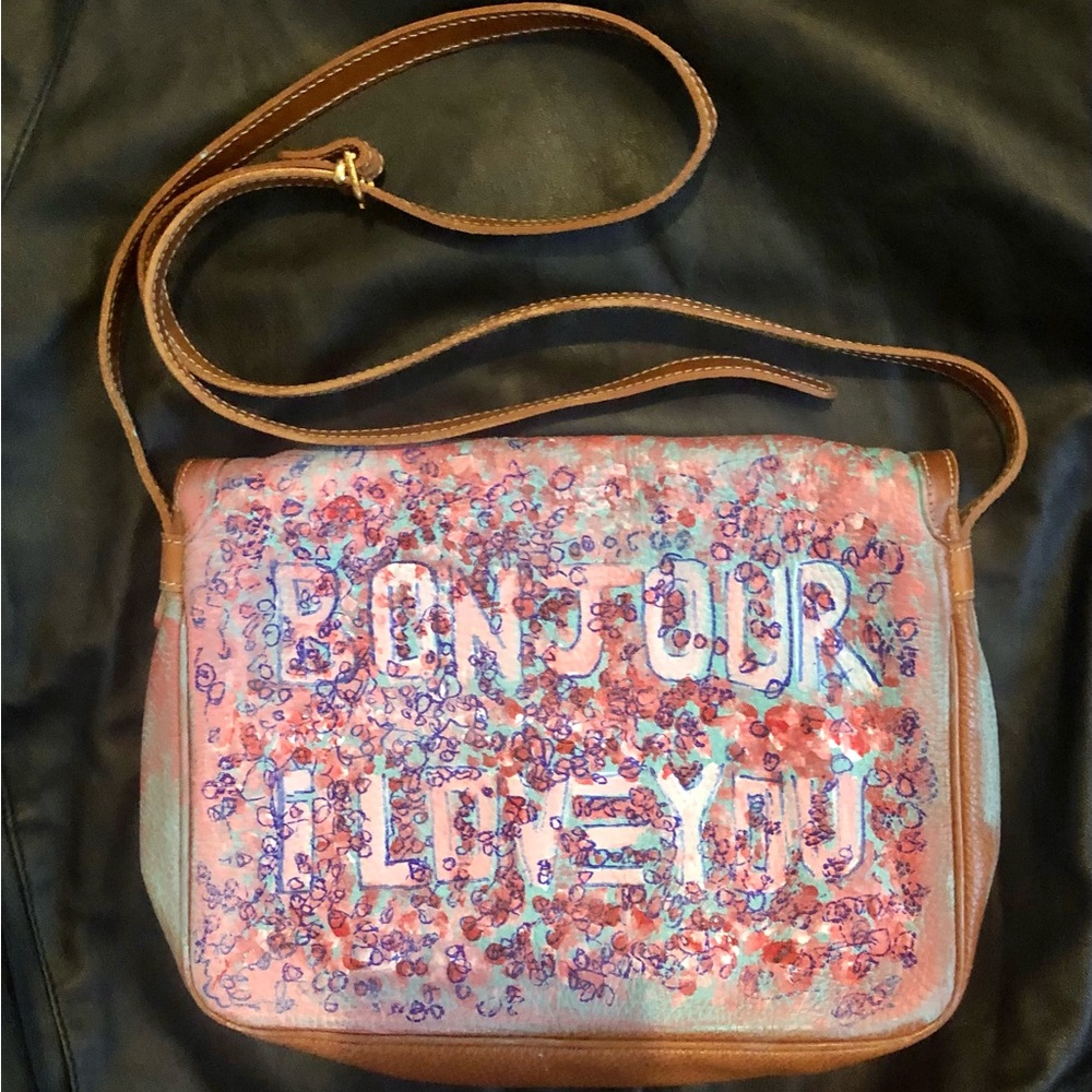 Courrèges Bag with One of a Kind hand painted design.